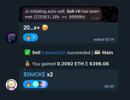 Automated trading bot profits