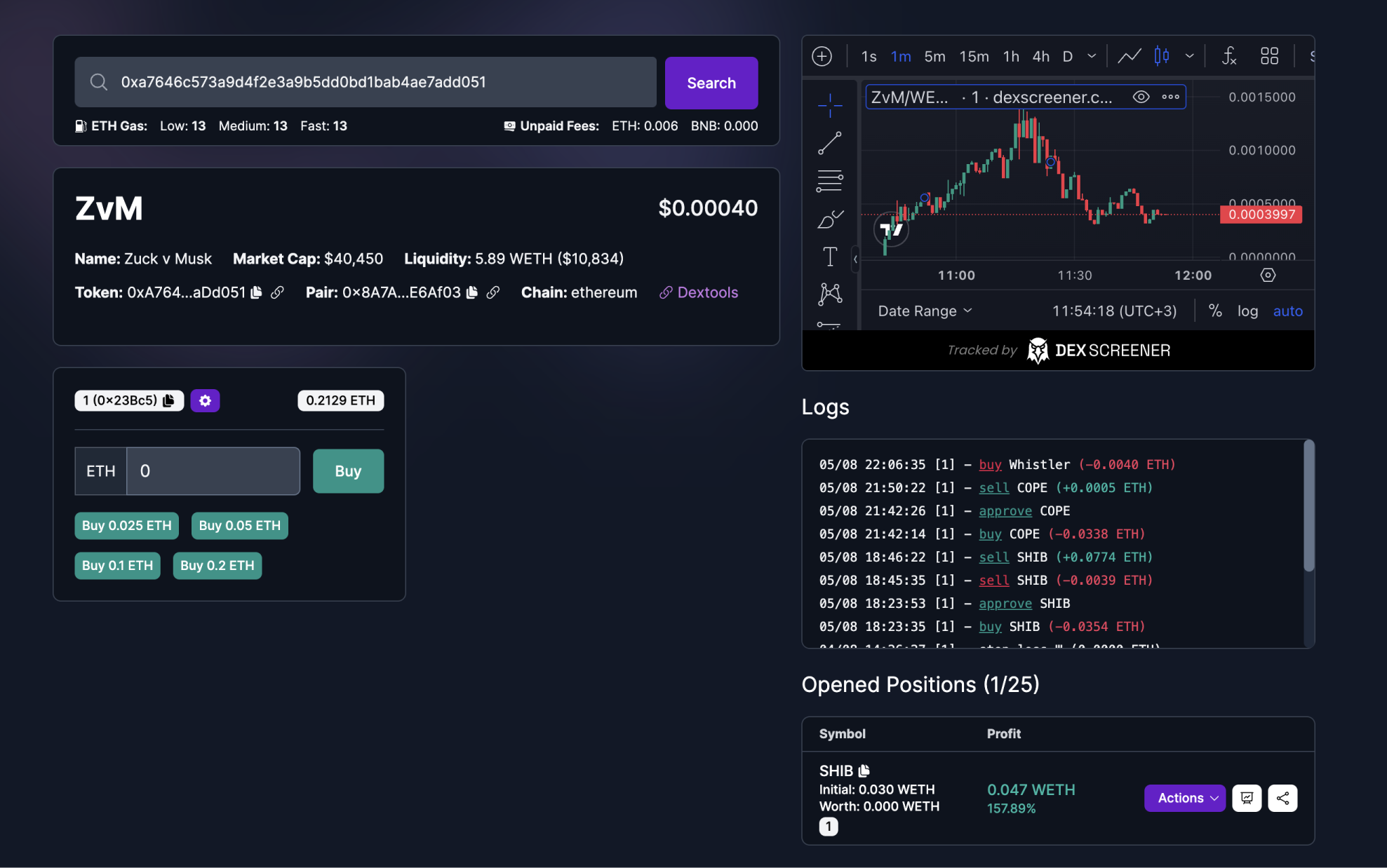 Instant DEX Trading bot - Buy or sell tokens quickly and easily on DEX platforms like Uniswap.
