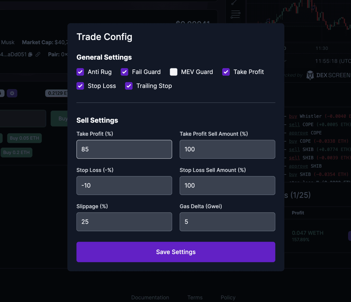 Uniswap take profit, stop loss, and trailing stop loss for precise trade management.